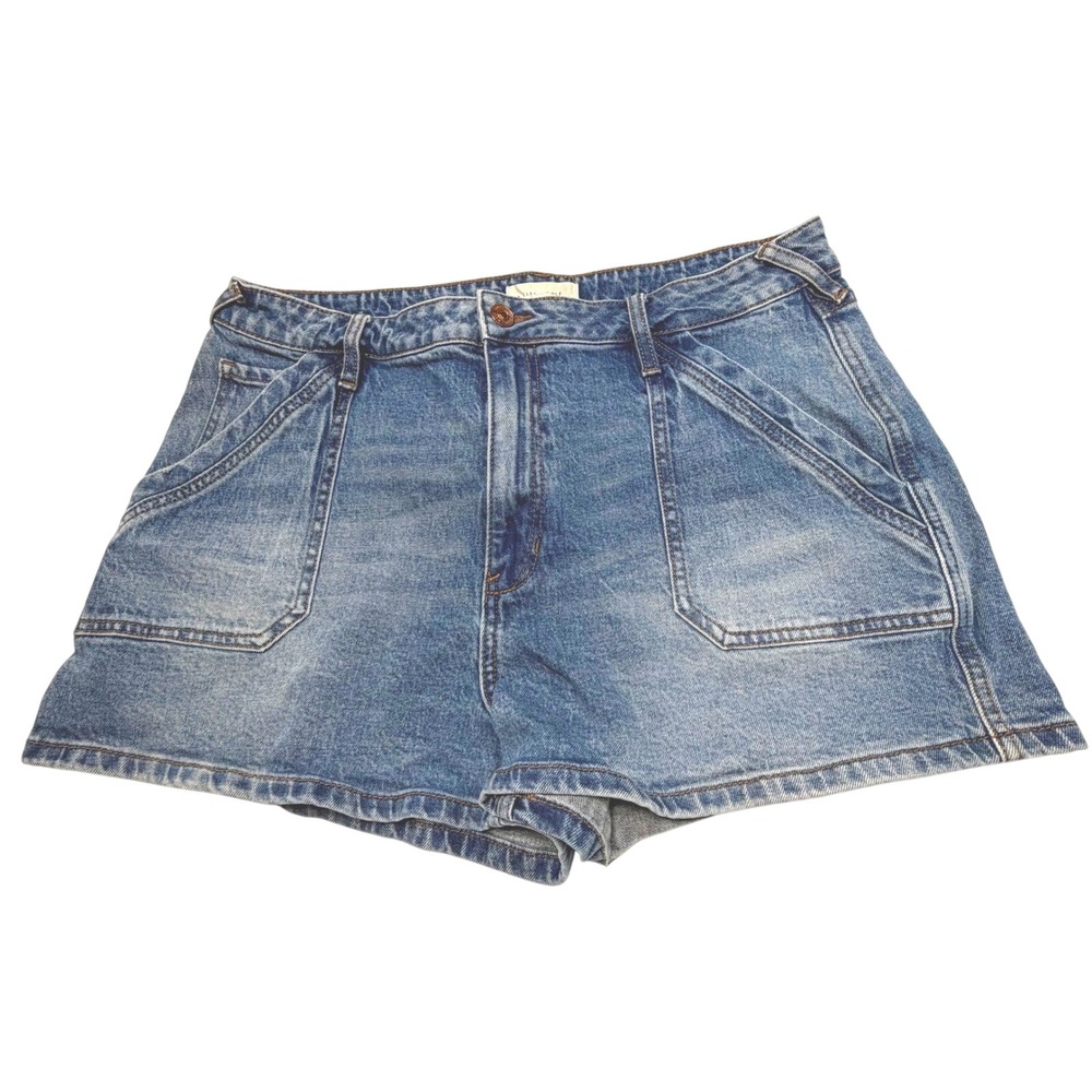 Cleo + Wolf Utility Denim Shorts Carpenter Pockets Womens 33